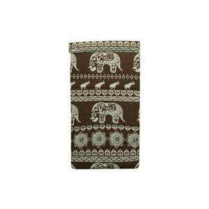 Brown and Cream Elephant Patterned eyewear case